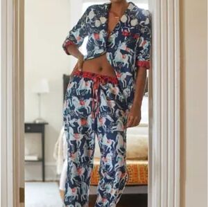 Cornelia O'Donovan Anthropologie Sweet Dream Horse Flannel Pajama Set Medium